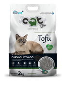 Areia Higienica Biodegradável para Gatos - Catbio Tofu - 2kg - Sem Poeira Boa Absorcao Forma torrão Vegetal